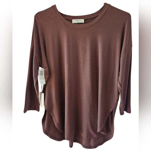 🎉 3/$60 BNWT Aritzia Babaton Norris 3/4 Length Shirt In Coffee Bean Size XS - Picture 3 of 10